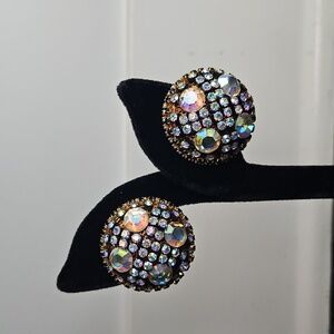 Statement Vintage Rhinestone Clip On earrings